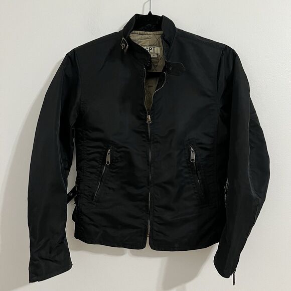 CPT By Cockpit USA Flight Jacket Women Size M Black Utility Nylon Quilted Grunge - Picture 1 of 8